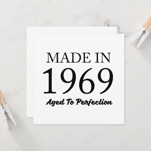 Made in 1969 karte (Vorderseite/Rückseite Beispiel)