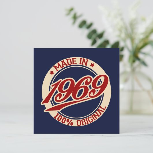 Made in 1969 karte (Stehend Vorderseite)