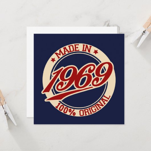 Made in 1969 karte (Vorderseite/Rückseite Beispiel)