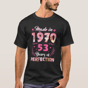 Made in 1970 Floral 53 Jahre alt 53. Geburtstag Wo T-Shirt