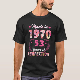 Made in 1970 Floral 53 Jahre alt 53. Geburtstag Wo T-Shirt