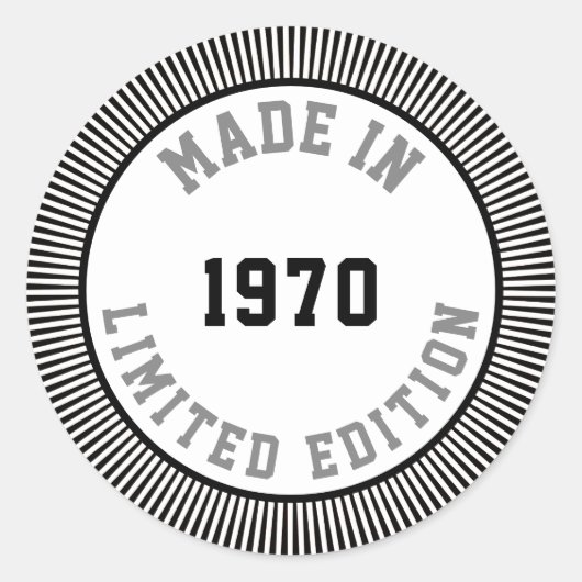 Made in 1970 runder aufkleber (Vorderseite)