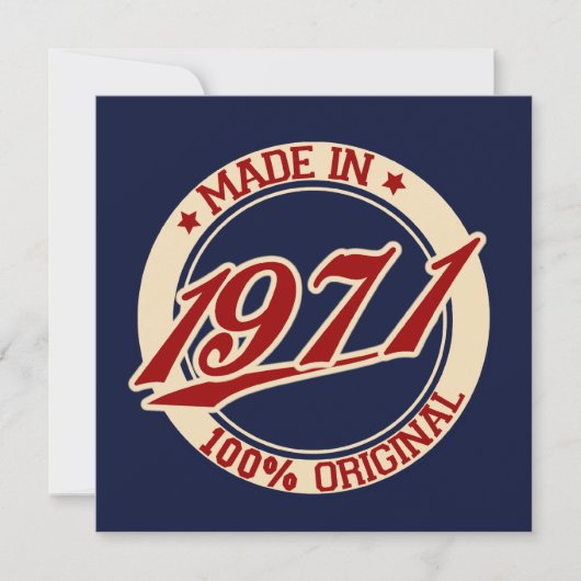 Made in 1971 karte (Vorderseite)