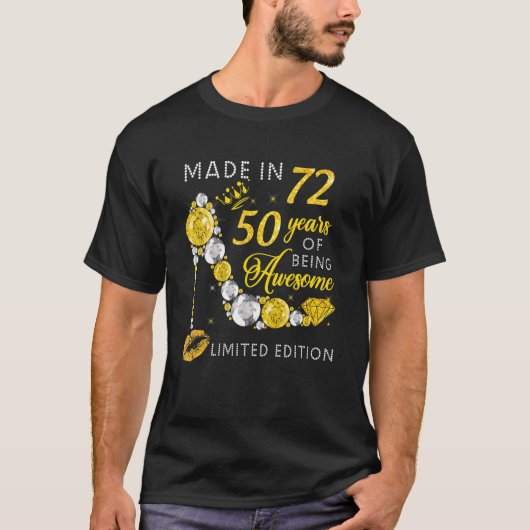 Made In 1972 50 Years Of Being Awesome T-Shirt (Vorderseite)