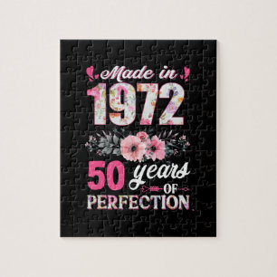 Made in 1972 50 Years of Perfection 50th Bday Gesc Puzzle