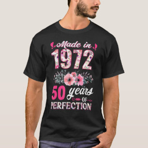 Made in 1972 Floral 50 Jahre alt 50. Geburtstag T-Shirt