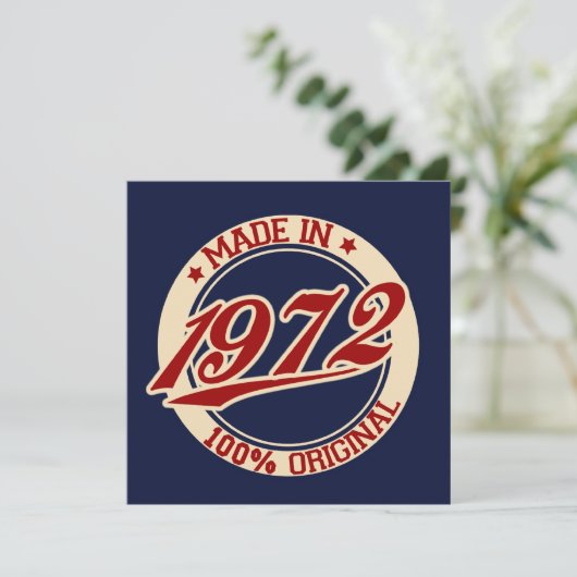 Made in 1972 karte (Stehend Vorderseite)