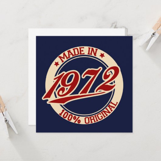 Made in 1972 karte (Vorderseite/Rückseite Beispiel)