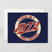 Made In 1972 Postkarte (Vorne/Hinten)