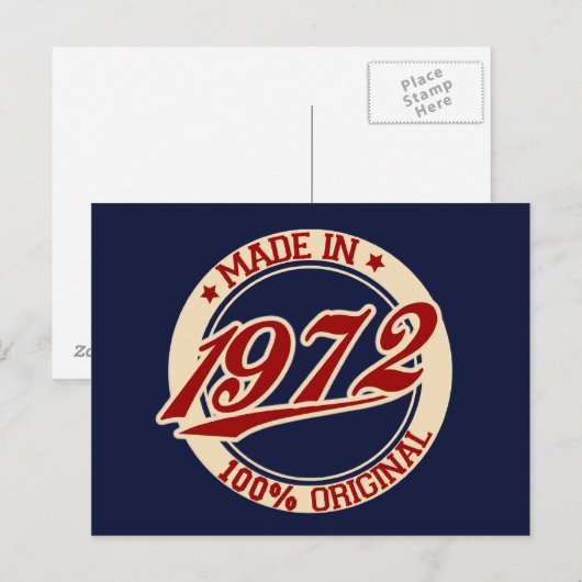 Made In 1972 Postkarte (Vorne/Hinten)