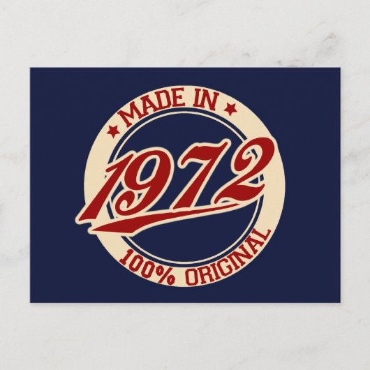 Made In 1972 Postkarte (Vorderseite)