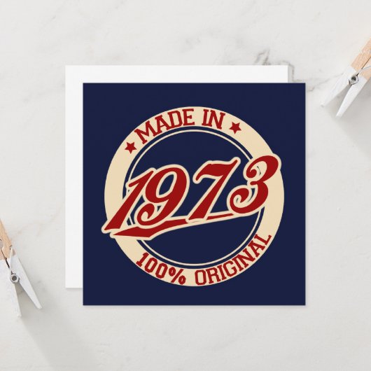 Made in 1973 karte (Vorderseite/Rückseite Beispiel)