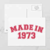 Made in 1973 postkarte (Vorne/Hinten)