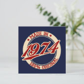 Made In 1974 Karte (Stehend Vorderseite)