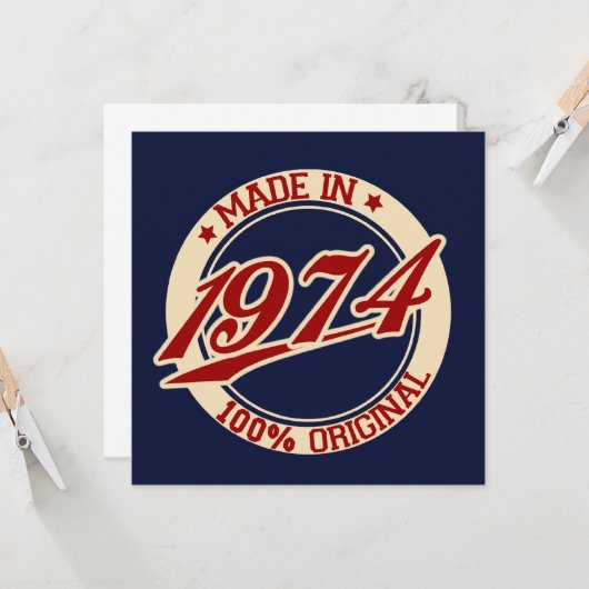 Made In 1974 Karte (Vorderseite/Rückseite Beispiel)