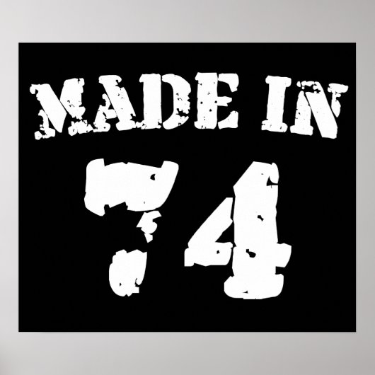 Made In 1974 Poster (Vorne)