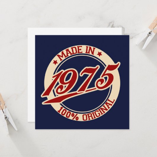 Made in 1975 karte (Vorderseite/Rückseite Beispiel)