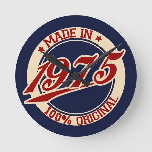 Made in 1975 runde wanduhr (Vorderseite)