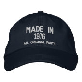 Made in 1976 Embroidered Cap - Customizable Bestickte Baseballkappe (Vorderseite)