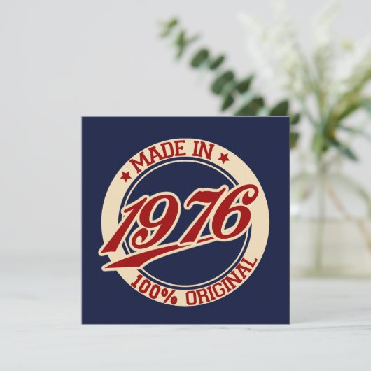 Made in 1976 karte (Stehend Vorderseite)