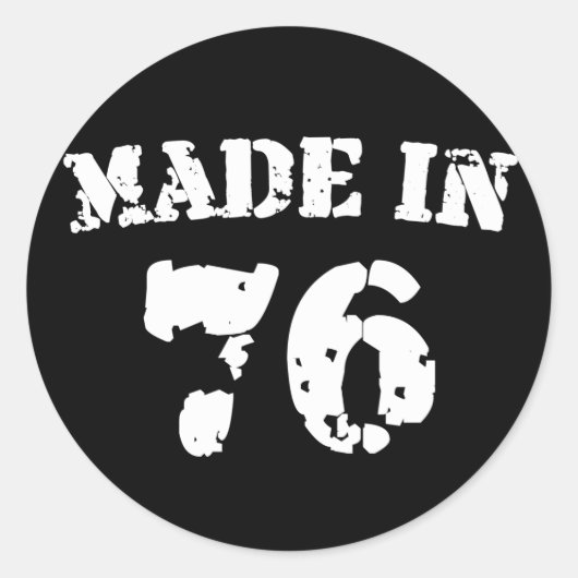 Made in 1976 runder aufkleber (Vorderseite)