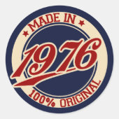 Made in 1976 runder aufkleber (Vorderseite)