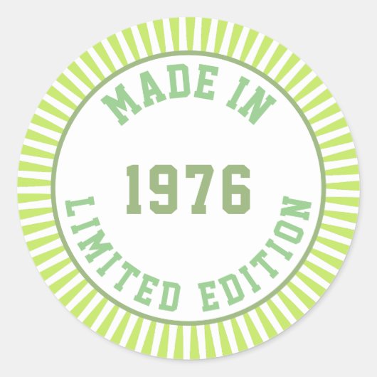 Made in 1976 runder aufkleber (Vorderseite)