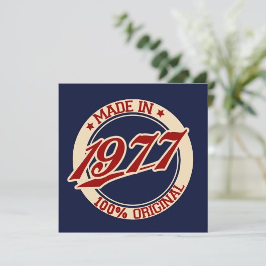Made in 1977 karte (Stehend Vorderseite)