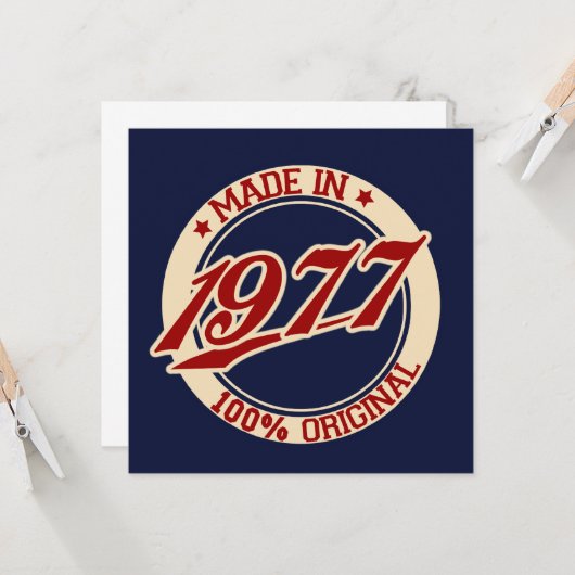 Made in 1977 karte (Vorderseite/Rückseite Beispiel)