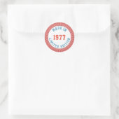 Made in 1977 runder aufkleber (Tasche)