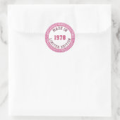 Made in 1978 runder aufkleber (Tasche)
