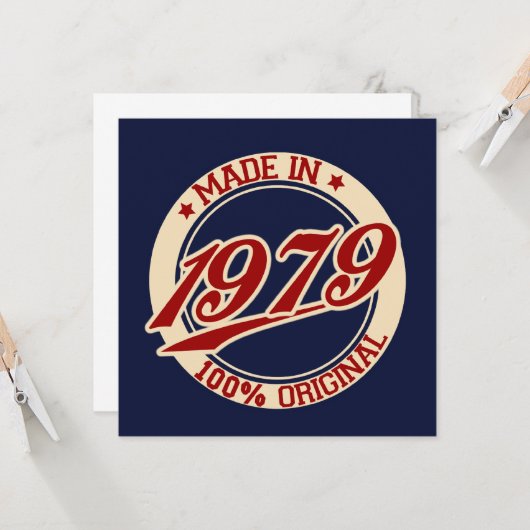 Made in 1979 karte (Vorderseite/Rückseite Beispiel)