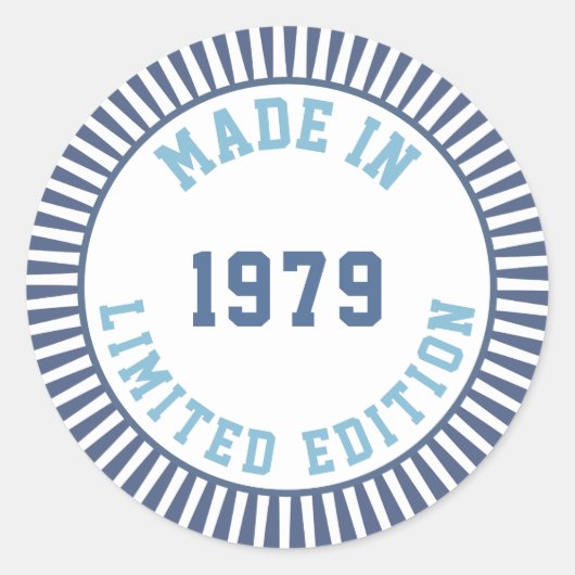 Made in 1979 runder aufkleber (Vorderseite)