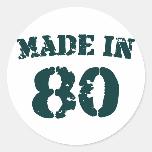 Made in 1980 runder aufkleber (Vorderseite)