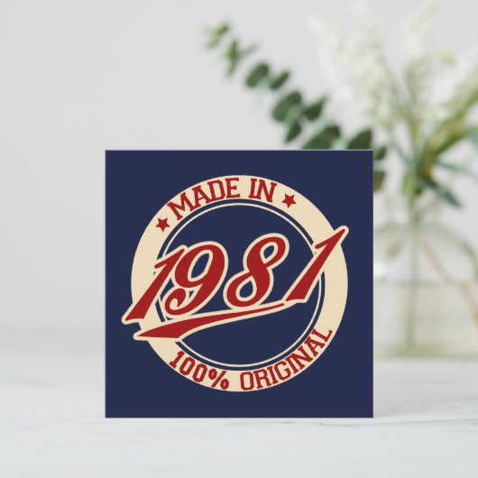 Made in 1981 karte (Stehend Vorderseite)