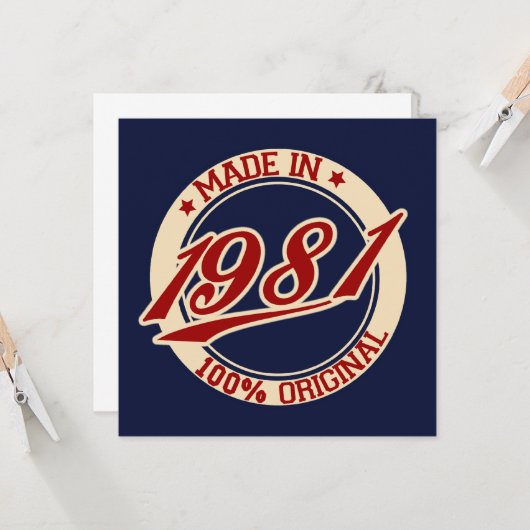 Made in 1981 karte (Vorderseite/Rückseite Beispiel)