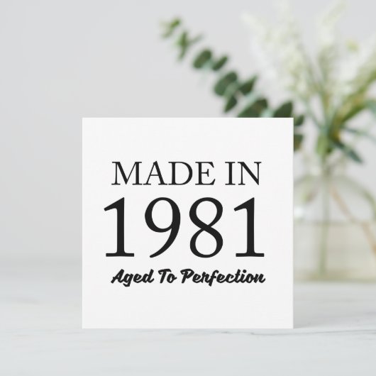 Made in 1981 karte (Stehend Vorderseite)