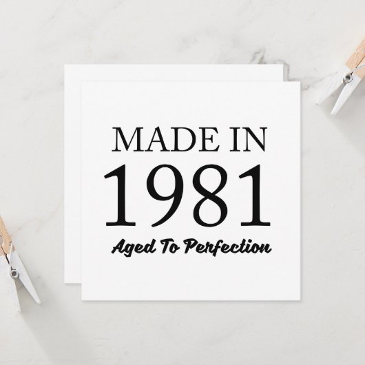 Made in 1981 karte (Vorderseite/Rückseite Beispiel)