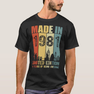 Made in 1981 Limited Edition 44 Years T-Shirt