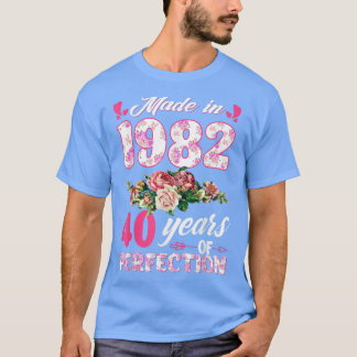 Made in 1982 Floral 40 Jahre alt 40. Geburtstag Ge T-Shirt