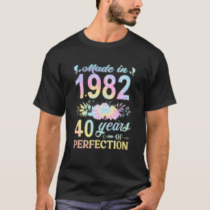 Made in 1982 Gefärbte Krawatte 40 Jahre alt 40. Ge T-Shirt