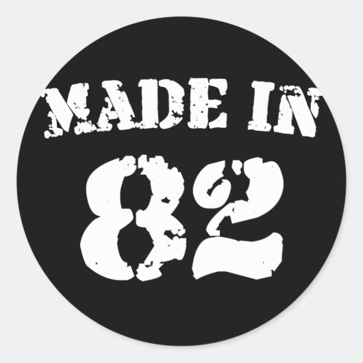 Made in 1982 runder aufkleber (Vorderseite)