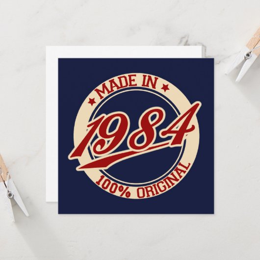 Made in 1984 karte (Vorderseite/Rückseite Beispiel)