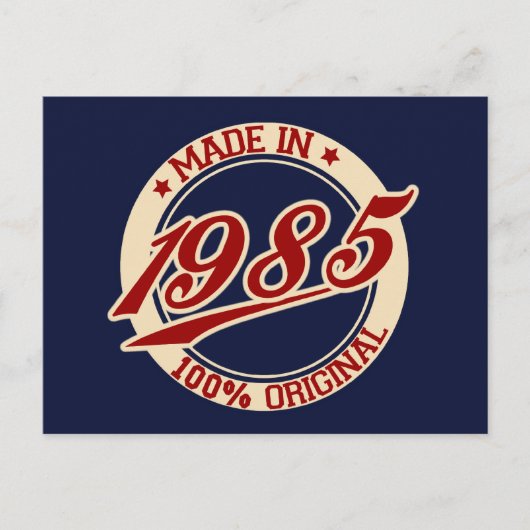 Made in 1985 postkarte (Vorderseite)