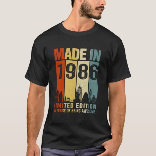Made In 1986 37 Years Of Being Awesome T-Shirt (Vorderseite)