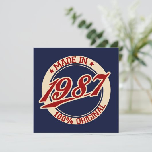 Made in 1987 karte (Stehend Vorderseite)