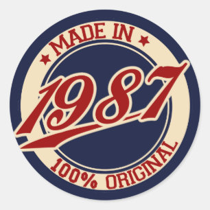 Made in 1987 runder aufkleber