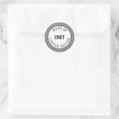 Made in 1987 runder aufkleber (Tasche)