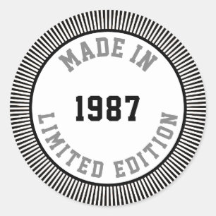 Made in 1987 runder aufkleber
