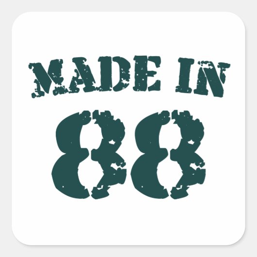 Made in 1988 quadratischer aufkleber (Vorderseite)